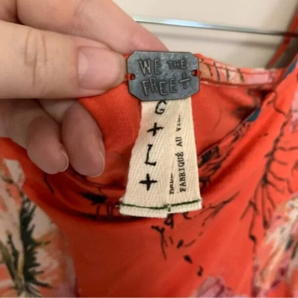 We The Free Printed Birds  Of Paradise Top Mulitcolour Flared Sleeves L - Picture 10 of 15